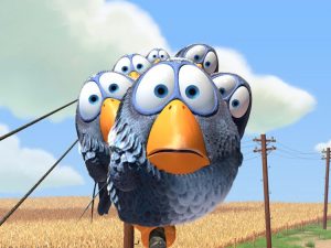picture of birds on a wire