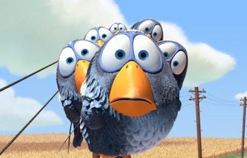 picture of birds on a wire